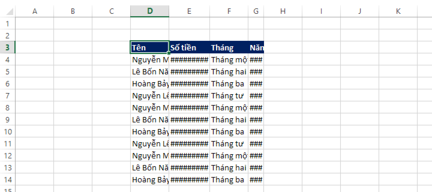 Giãn dòng trong Excel