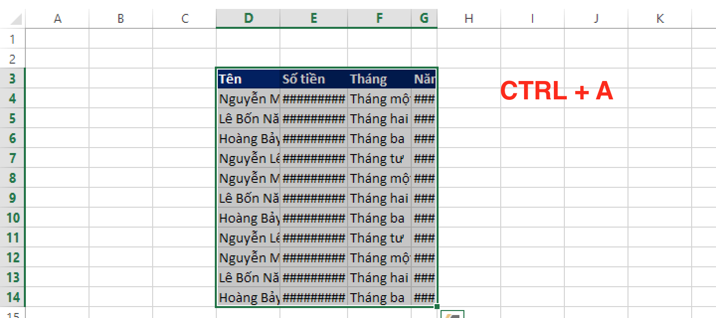 Giãn dòng trong Excel