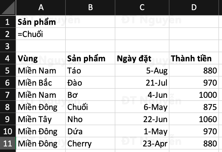 advanced-filter-loc-du-lieu-text-vd1 Advanced Filter lọc chuỗi chính xác