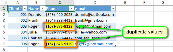 Highlight Excel duplicates dynamically