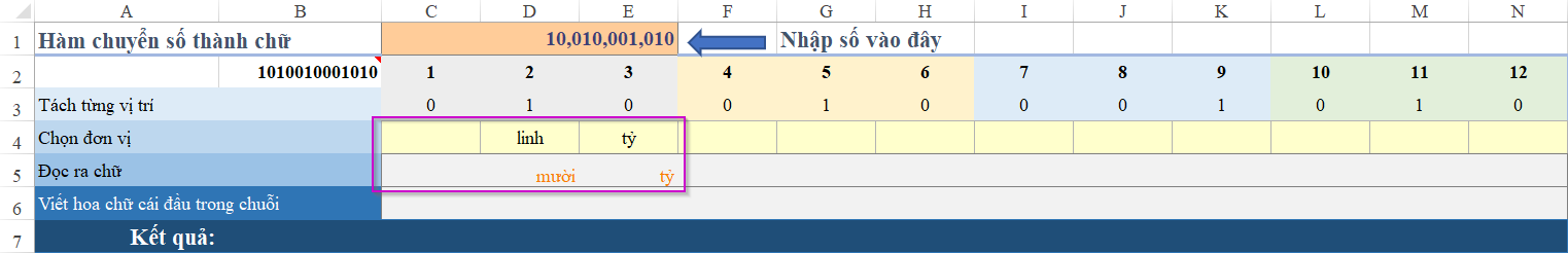 Cách lập hàm Đọc số tiền bằng chữ trong excel