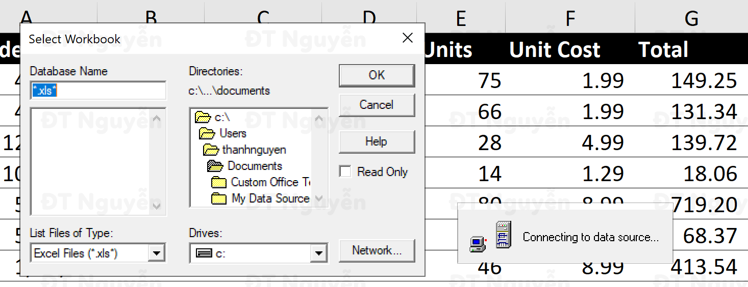 cach-su-dung-microsoft-query-pivot-table Chọn đường dẫn tới file Excel để sử dụng Power Query