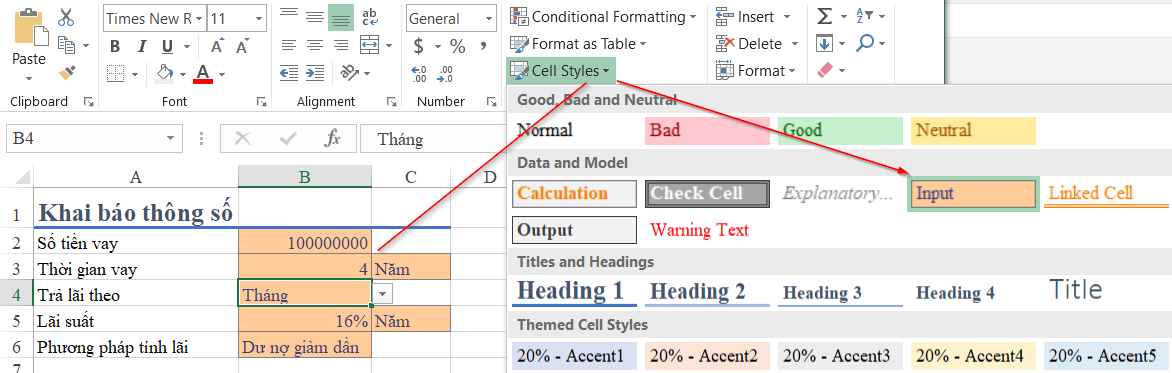 Cách tính lãi suất vay tiêu dùng trên excel 6 Cách tính lãi suất vay tiêu dùng trên excel 6