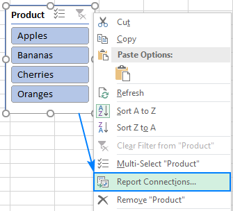 Cách để kết nối Slicer với nhiều PivotTable Connecting a slicer to multiple pivot tables