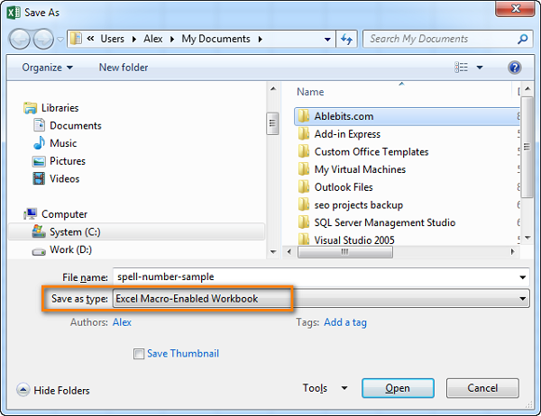 Save as type " và "Excel macro-enabled workbook Save as type " và "Excel macro-enabled workbook