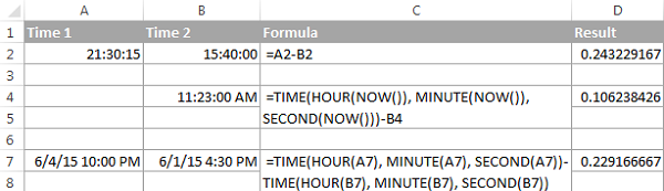 1 - cách tính thời gian trong Excel 1 - cách tính thời gian trong Excel