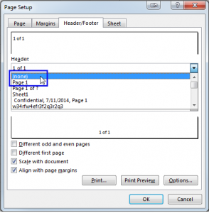 Trong hộp Header hoặc Footer bên dưới chọn Trong hộp Header hoặc Footer bên dưới chọn