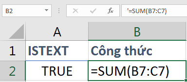 Định dạng TEXT bằng dấu nháy đơn ở đầu Định dạng TEXT bằng dấu nháy đơn ở đầu