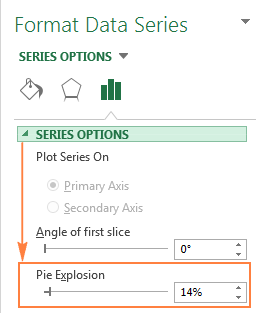 Tách rời toàn bộ biểu đồ hình tròn Configuring the pie chart explosion