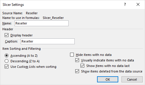 Thay đổi cài đặt Slicer Changing the slicer settings