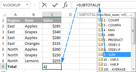 excel-subtotal-1 Excel SUBTOTAL 1