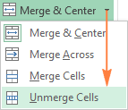Cách tách ô đã gộp trong Excel Cách tách ô đã gộp trong Excel