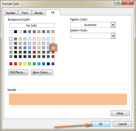 Choose the background color.