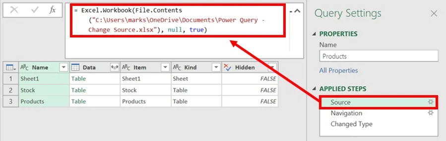 1- Thay đổi vị trí dữ liệu nguồn - power query 1- Thay đổi vị trí dữ liệu nguồn - power query