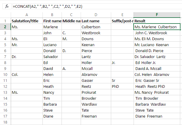 4- Kết nối văn bản trong Excel bằng hàm CONCAT và TEXTJOIN 4- Kết nối văn bản trong Excel bằng hàm CONCAT và TEXTJOIN