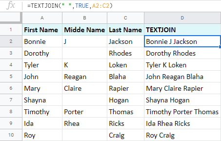 8-CONCATENATE trong Google Sheet: Kết hợp chuỗi