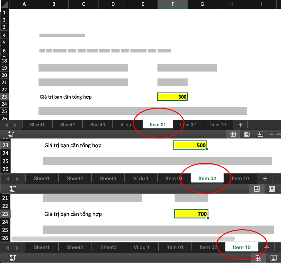 ví dụ hàm indirect trong excel