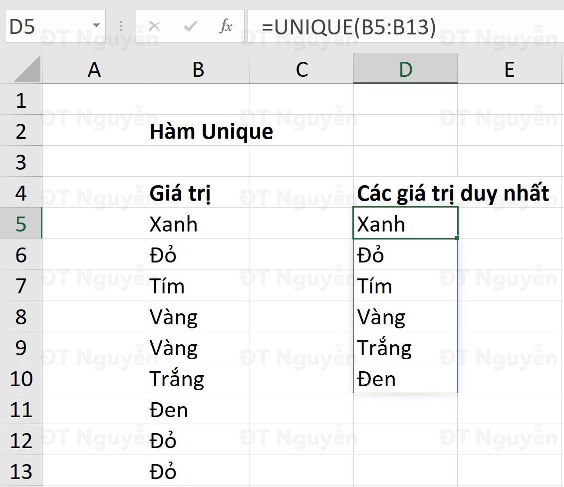 ham-unique-trong-excel-loc-gia-tri-duy-nhat Hàm Unique lọc giá trị duy nhất trong Excel