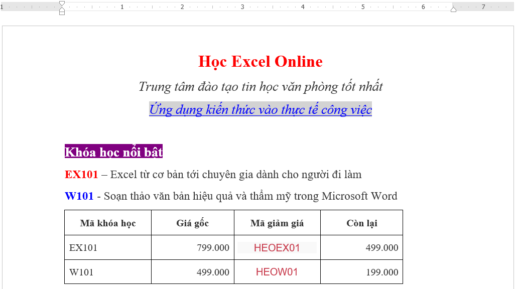 Căn lề phải (Align Right - Phím tắt Ctrl + R) Căn lề phải (Align Right - Phím tắt Ctrl + R)