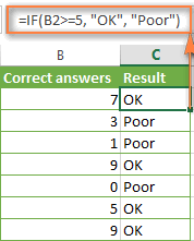 the IF formula with the