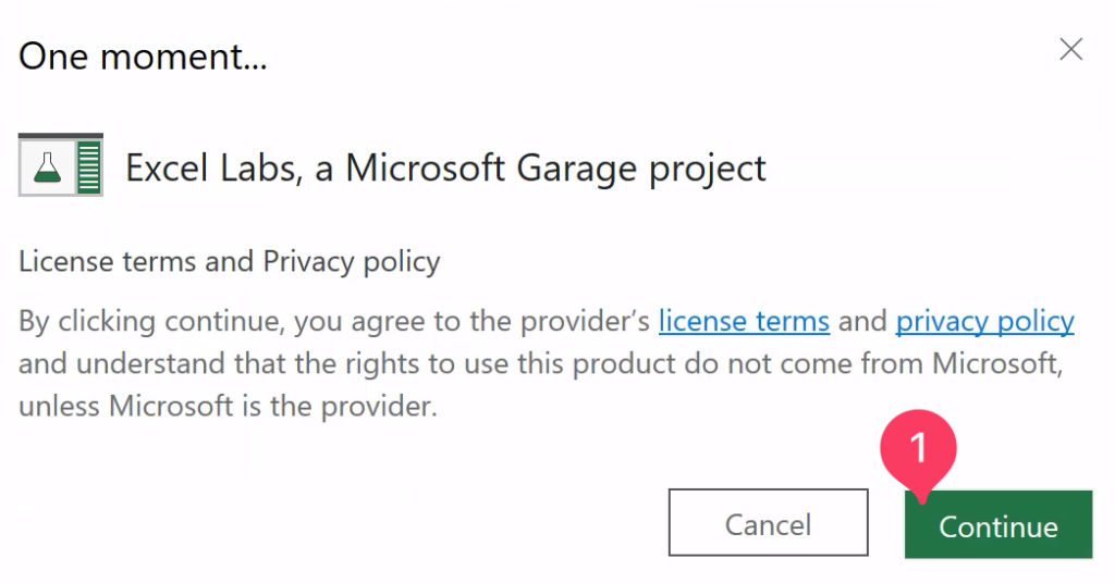 image-3-1024x536-2 Bấm nút "Continue" để tiếp tục cài đặt Excel Labs