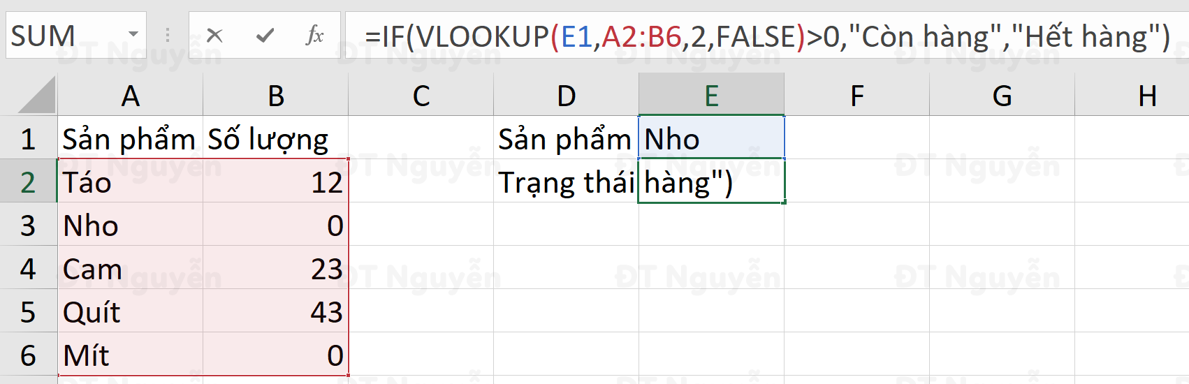 ket-hop-vlookup-va-ham-if-trong-excel Kết hợp hàm VLOOKUP và hàm IF trong Excel