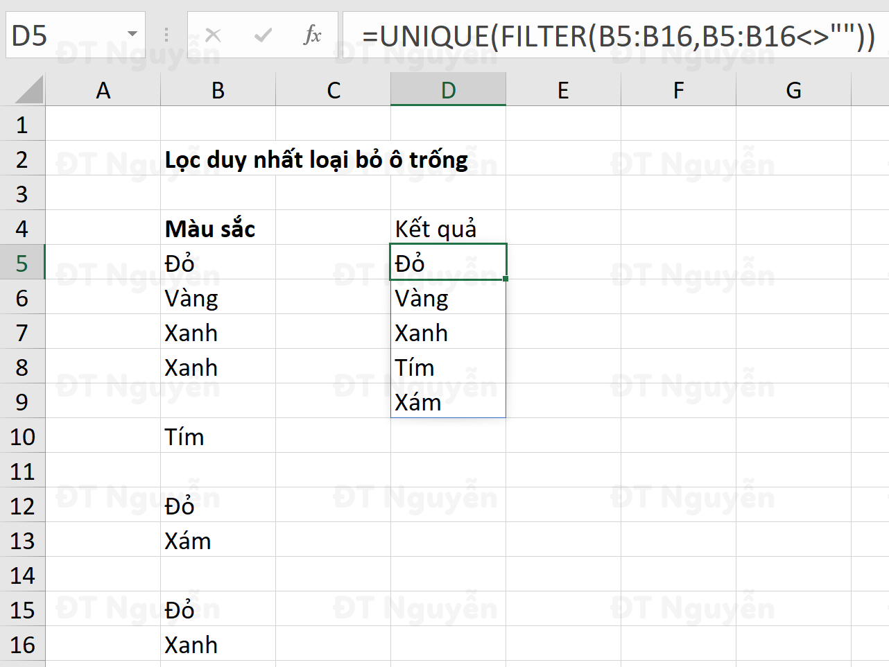 loai-bo-o-trong-khi-loc-du-lieu Loại bỏ ô trống trong kết quả lọc dữ liệu duy nhất