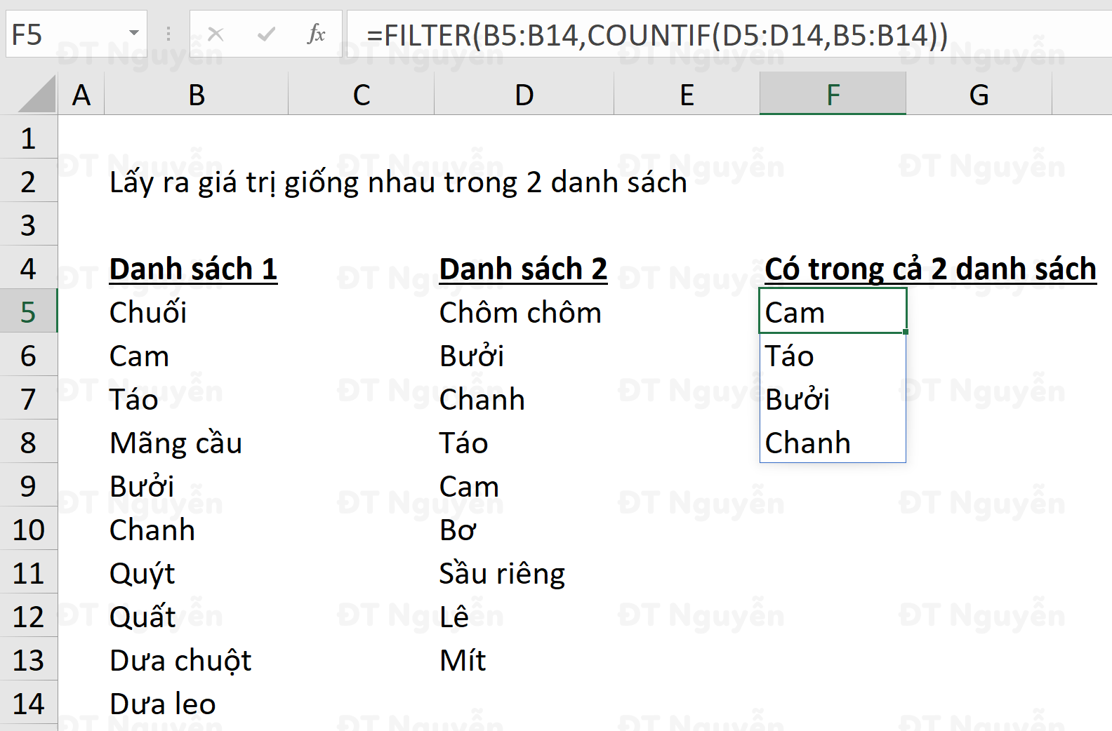 loc-gia-tri-co-trong-2-danh-sach Lọc giá trị có trong cả 2 danh sách