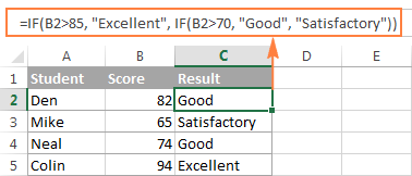 Công thức Excel với hàm lồng nhau 01 Using nested IF functions in Excel