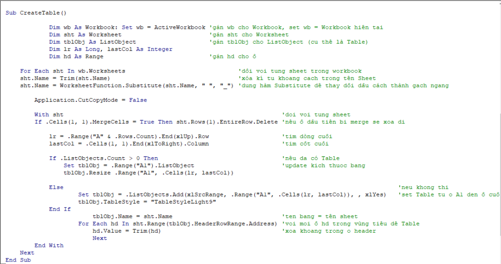 Đoạn code VBA mang tính chất tham khảo