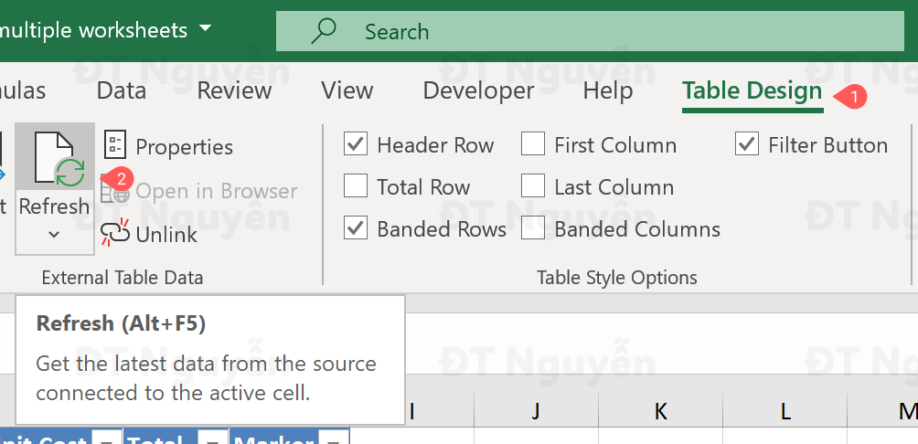 refresh-du-lieu-pivot-table Làm mới dữ liệu trong bảng Pivot Table