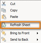 To update the information right click on the map and select the option Refresh Sheet