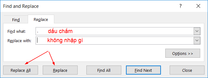 2- cách bỏ dấu chấm trong dãy số điện thoại trên Excel 2- cách bỏ dấu chấm trong dãy số điện thoại trên Excel