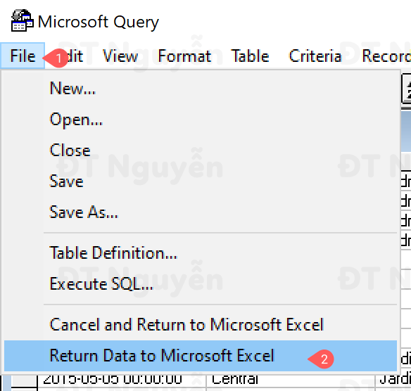 return-data-to-excel Đổ dữ liệu từ Microsoft Query về Excel