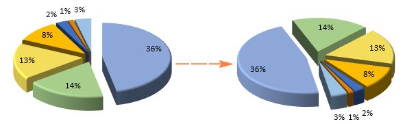 Xoay biểu đồ hình tròn Rotating pie charts for different perspectives