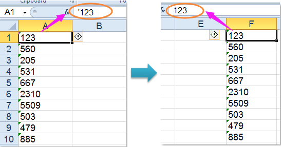 3 - cách loại bỏ dấu nháy trong Excel 3 - cách loại bỏ dấu nháy trong Excel
