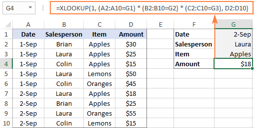 xlookup tra cứu theo nhiều điều kiện