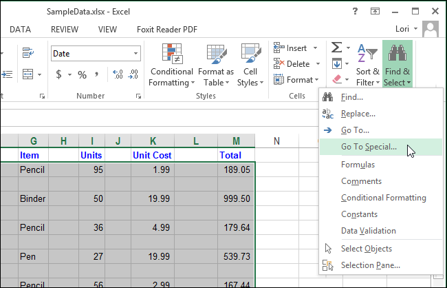 Excel xoá dòng trống xoá cột trống 03
