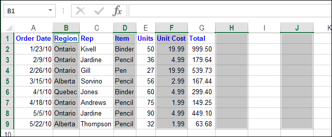Excel xoá dòng trống xoá cột trống 13