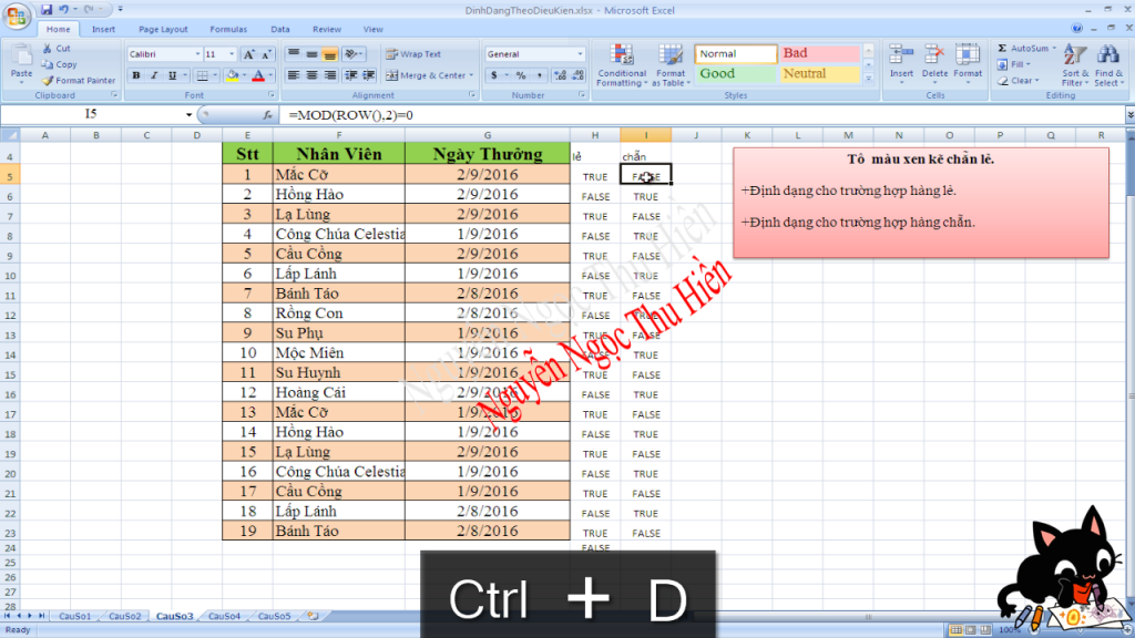 Dinh dang theo dieu kien su dung cong thuc