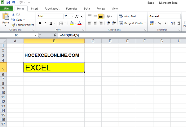Cách sử dụng hàm Mid trong excel