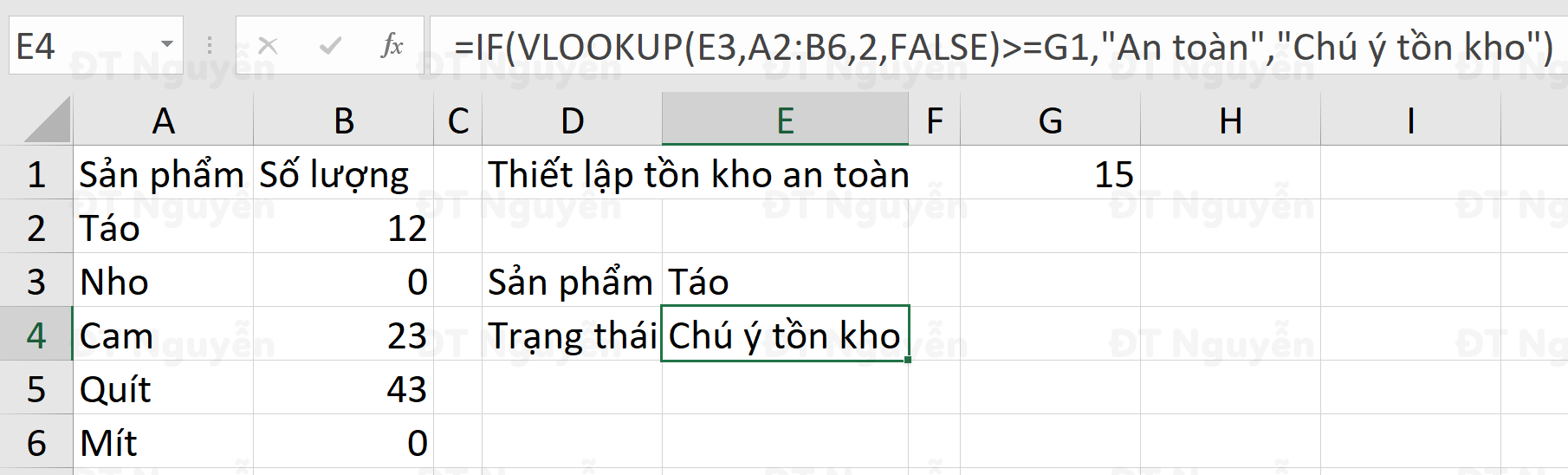 ket-hop-vlookup-va-if-kiem-tra-ton-kho Kiểm tra tồn kho an toàn với VLOOKUP và hàm IF